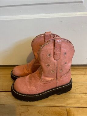 Roper Girls Coral Pink Western Pull-On Boots